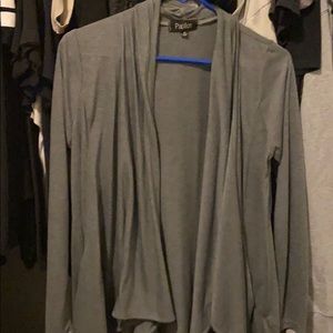 Drape front trench coat